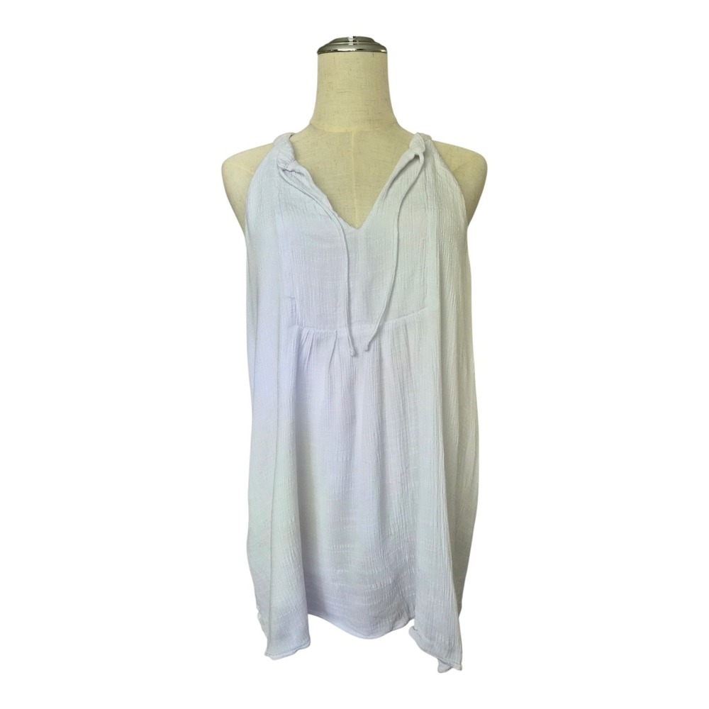 Lilly Pulitzer L White Tassel Halter Sleeveless Crinkle Top Resort Whiteβ Boho